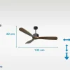 Ventilador De Tecto Wifi Com Motor Dc Controlo Remoto Hypersilence Fullwood Memory
