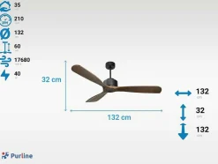 Ventilador De Tecto Wifi Com Motor Dc Controlo Remoto Hypersilence Fullwood Memory