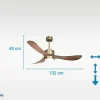 Ventilador De Tecto Wifi Motor Dc Controlo Remoto Luz De Tres Tons Hipersilencio Memória