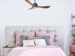Ventilador De Tecto Wifi Motor Dc Controlo Remoto Luz De Tres Tons Hipersilencio Memória