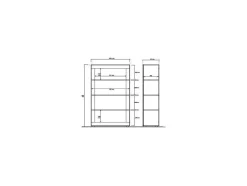 Vitrina Com Leds E 4 Portas Disponivel Em Branco Lacado E Cimento - Comete