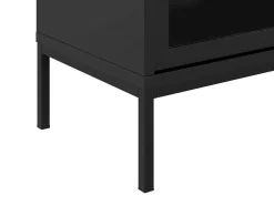 Vitrina 2 Portas Com Leds Preto E Natural Escuro - Mialine