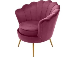 Wehome - Poltrona Fan Design Em Veludo Amaranto
