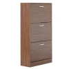 Wehome - Sapateira Com 3 Portas 63X115 Cm Em Madeira Zebrano