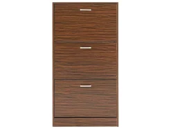 Wehome - Sapateira Com 3 Portas 63X115 Cm Em Madeira Zebrano