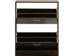 Wehome - Sapateira Design Com 2 Portas 63X80 Cm Em Madeira Zebrano