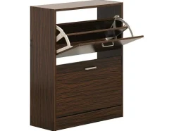 Wehome - Sapateira Design Com 2 Portas 63X80 Cm Em Madeira Zebrano