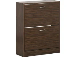 Wehome - Sapateira Design Com 2 Portas 63X80 Cm Em Madeira Zebrano