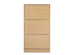 Wehome - Sapateira Slim De 3 Portas 63X115 Cm Em Madeira De Carvalho